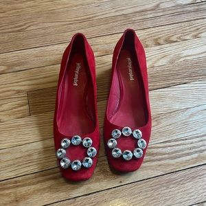 Jeffrey Campbell Red Heels with Silver Accents